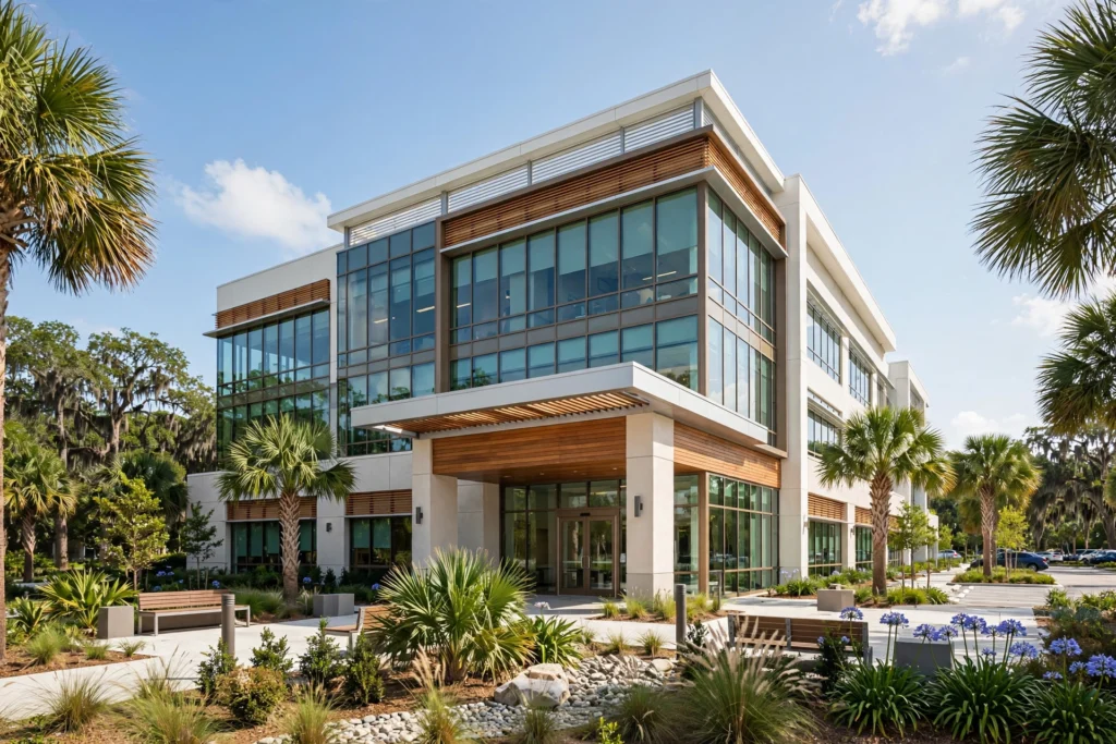 Modern medical office building exterior